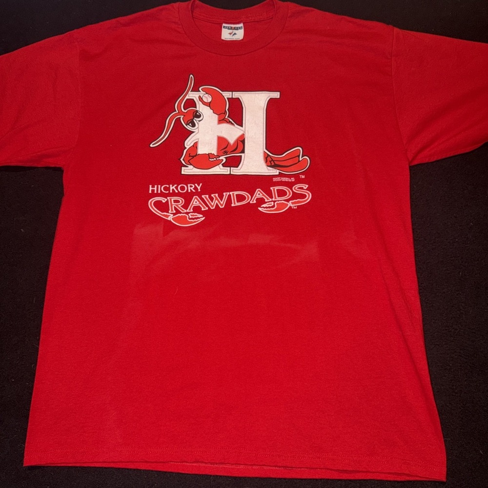 Hickory Crawdads Red Short‎ Sleeve 1997 Mens XL